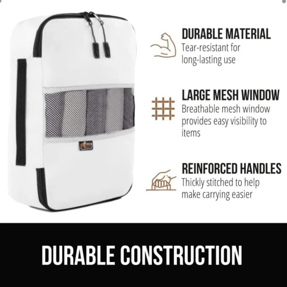 New Gorilla Grip 6-Piece Off White Garment Bag Set